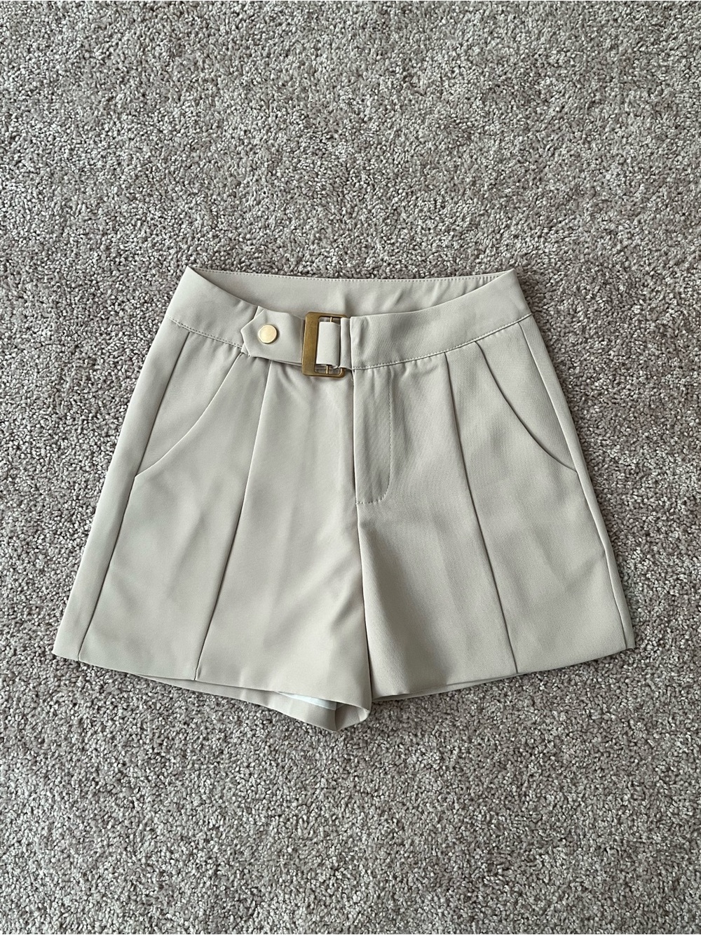 Cream high waisted shorts